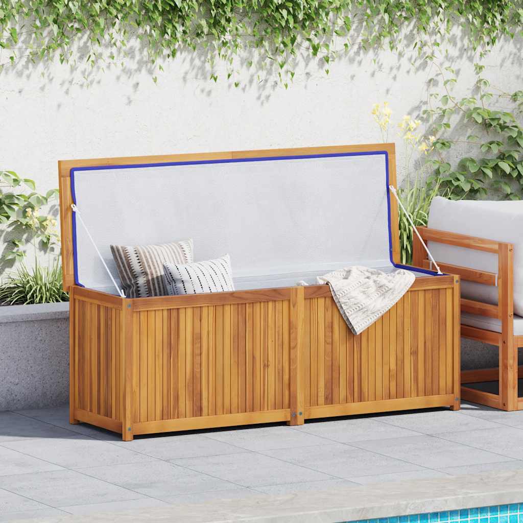 Arca de jardim madeira de teca maciça 114x50x58 cm