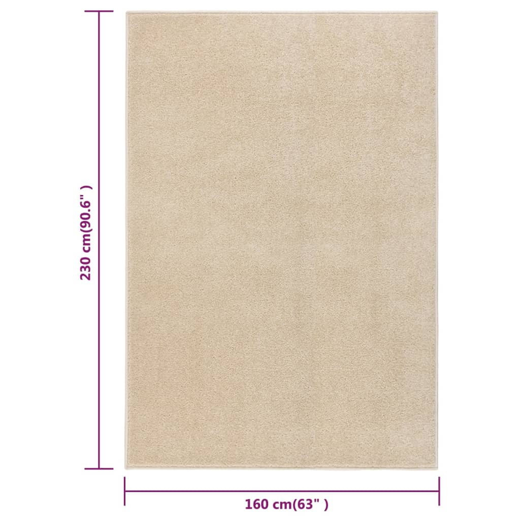 Alfombra de pelo corto beige 160x230 cm