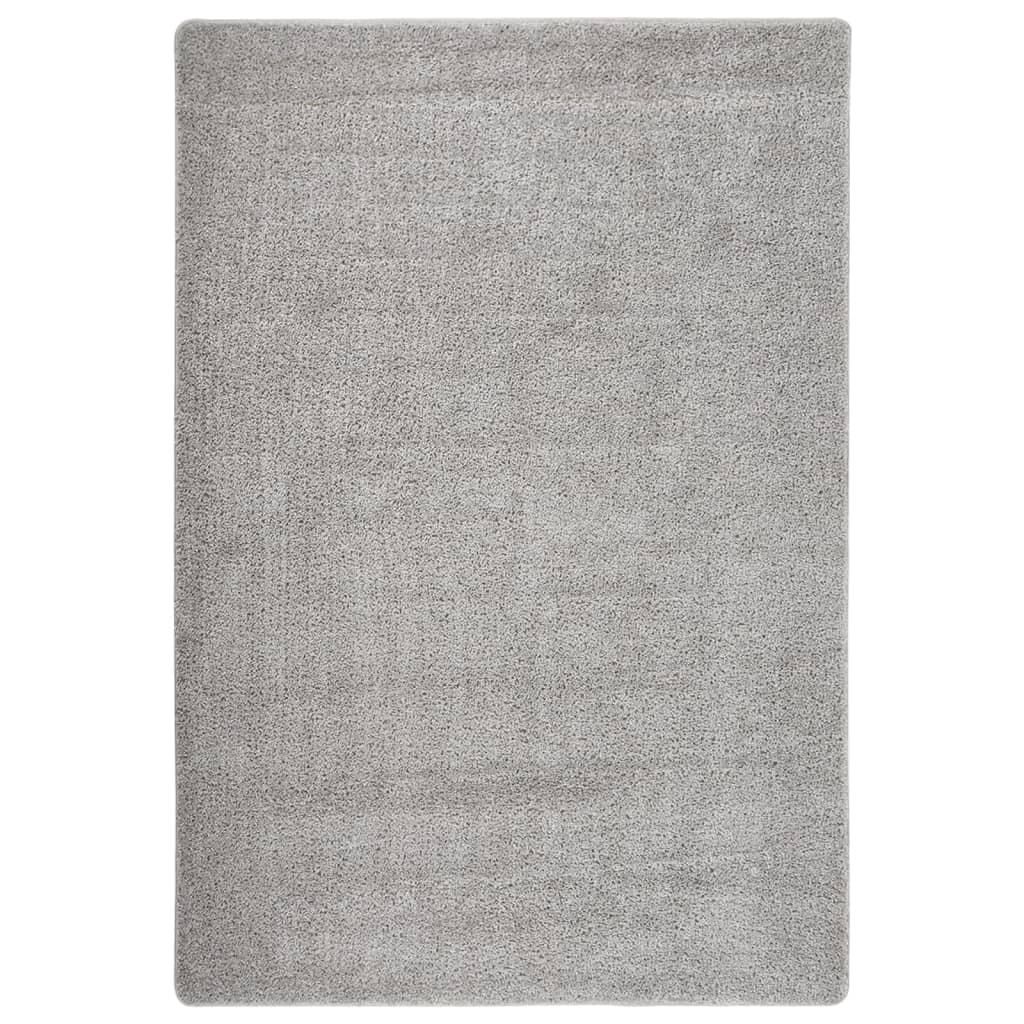 Alfombra peluda antideslizante color crema 120x170 cm