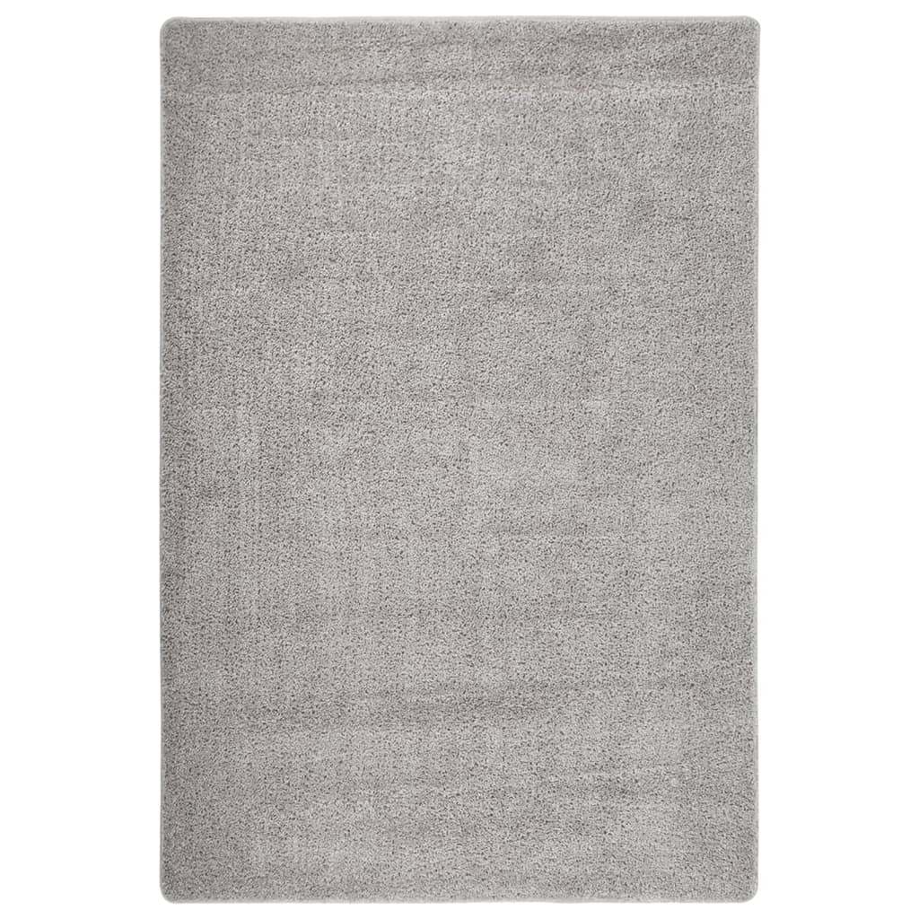 Alfombra peluda antideslizante color crema 120x170 cm