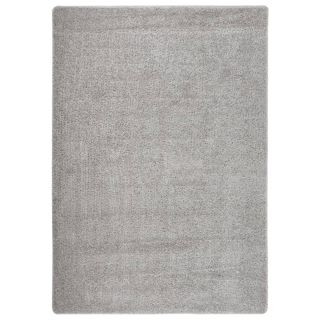 Alfombra peluda antideslizante color crema 120x170 cm