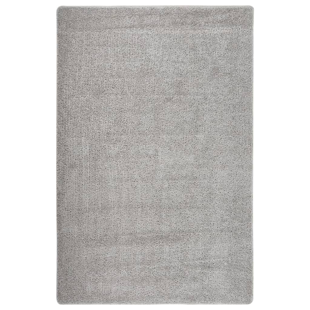 Alfombra peluda antideslizante color crema 120x170 cm