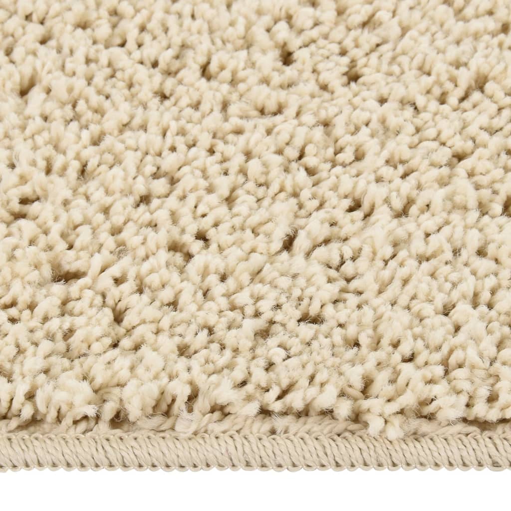 Alfombra peluda antideslizante color crema 120x170 cm