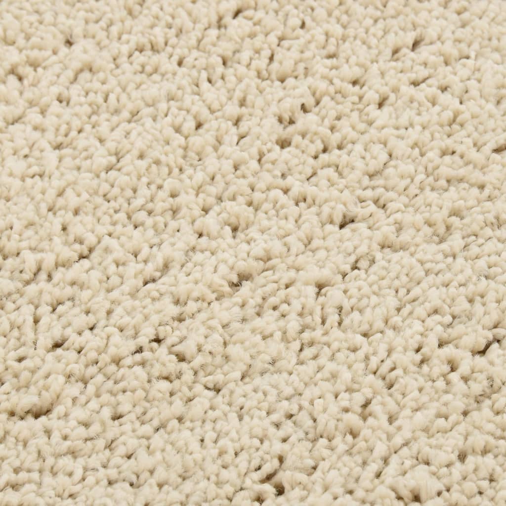 Alfombra peluda antideslizante color crema 120x170 cm