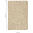 Alfombra peluda antideslizante color crema 120x170 cm