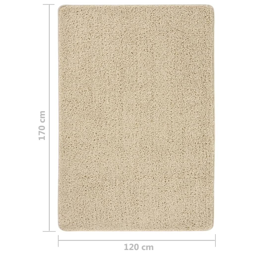 Alfombra peluda antideslizante color crema 120x170 cm