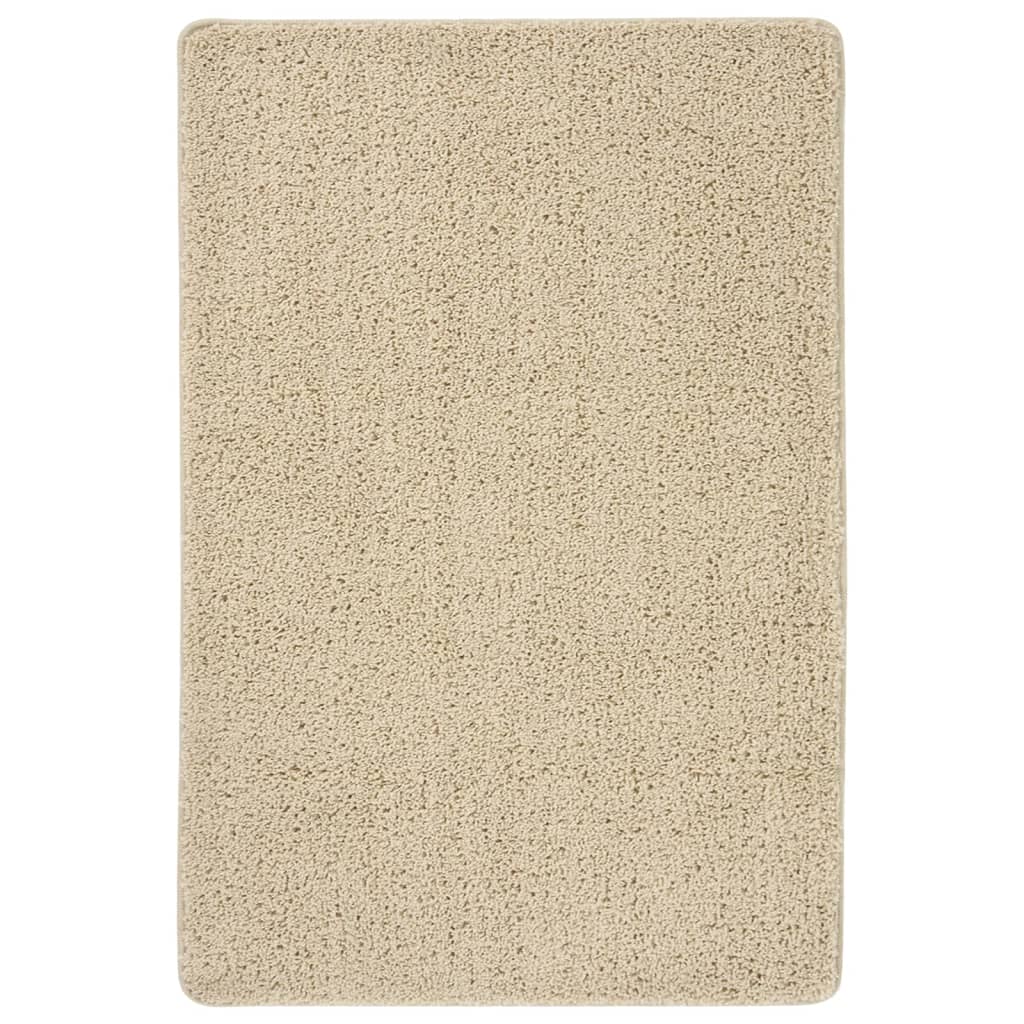 Alfombra peluda antideslizante color crema 120x170 cm