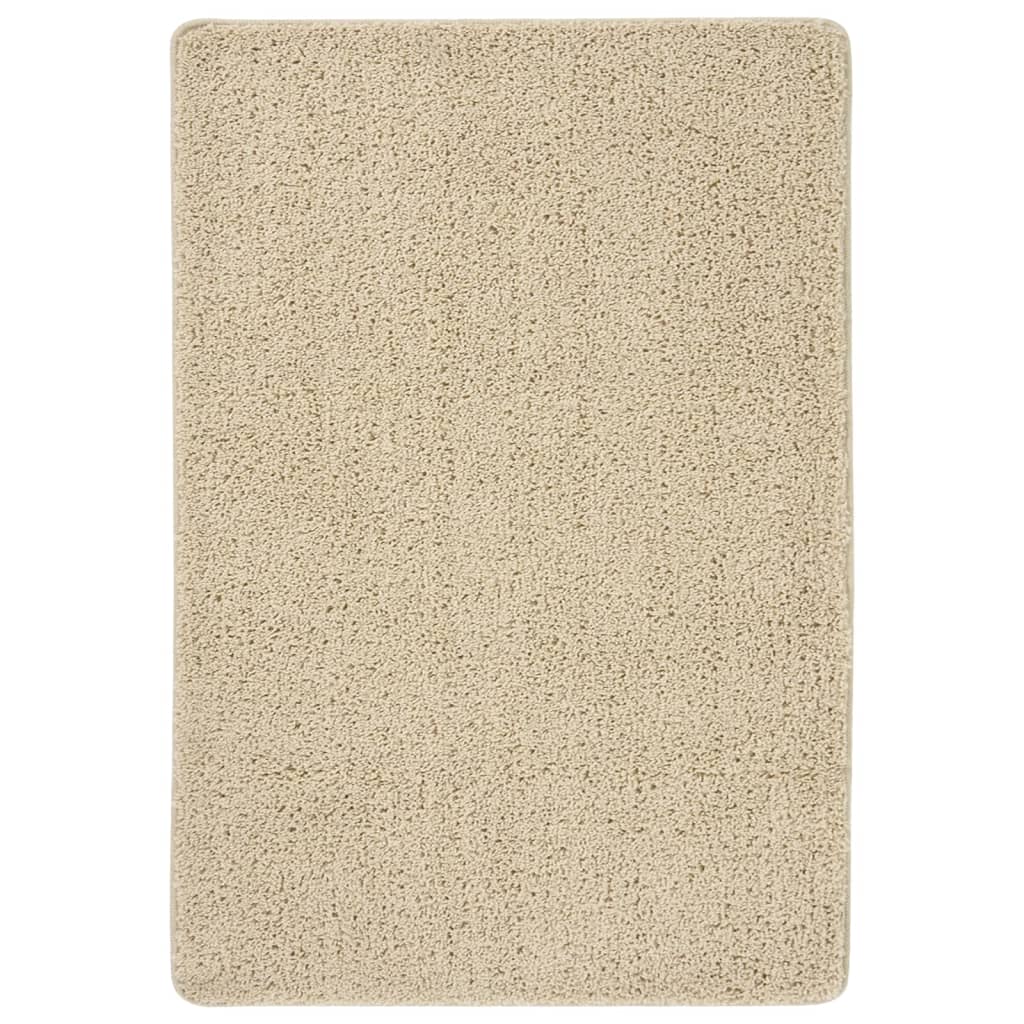 Alfombra peluda antideslizante color crema 120x170 cm