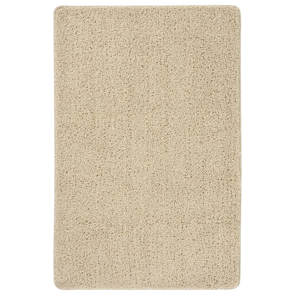 Alfombra peluda antideslizante color crema 120x170 cm