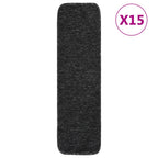 Alfombra autoadhesiva escalera sisal 15 uds antracita 56x17x3cm