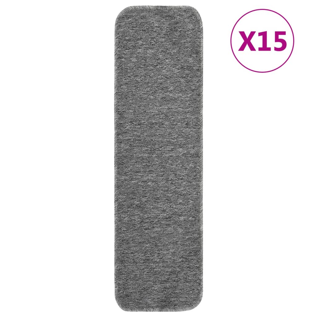 Alfombra autoadhesiva escalera sisal 15 uds antracita 56x17x3cm