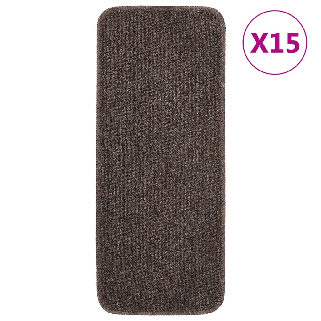 Alfombra autoadhesiva escalera sisal 15 uds antracita 56x17x3cm