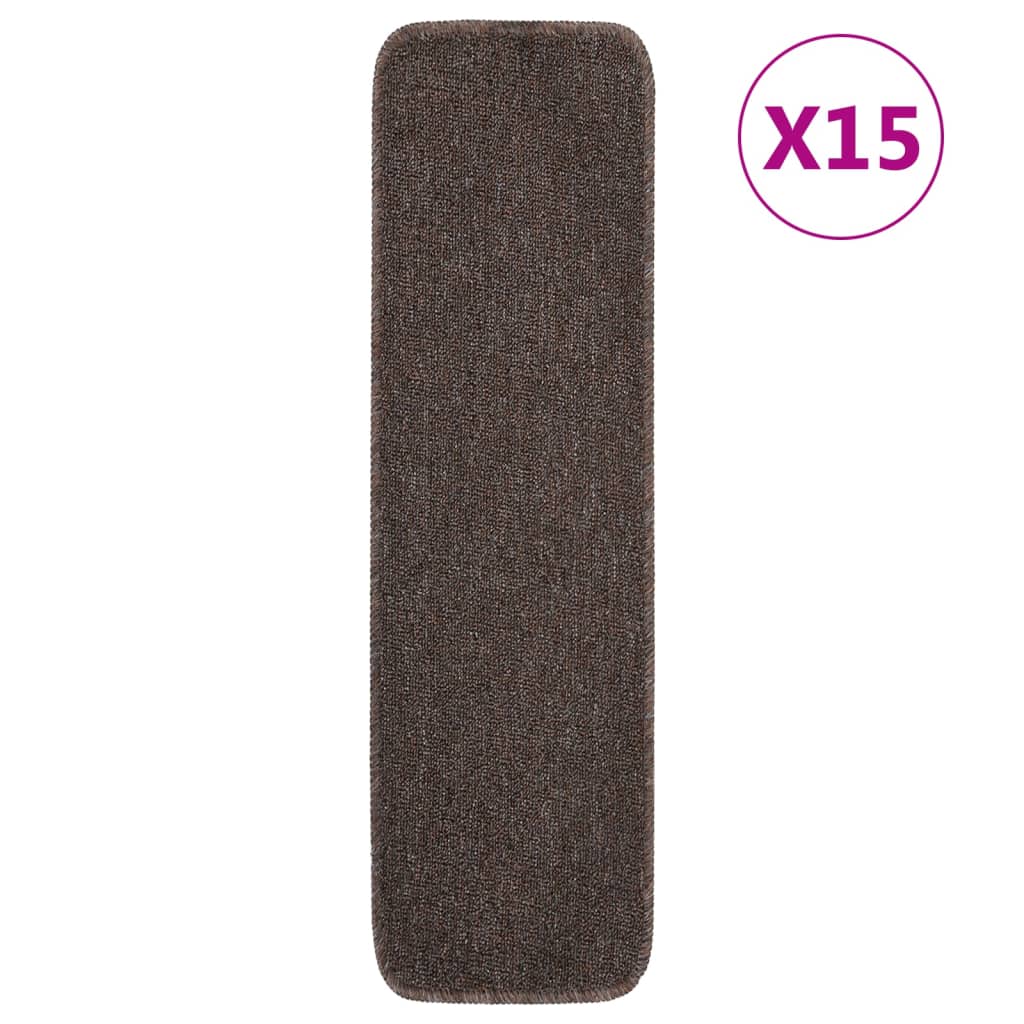 Alfombra autoadhesiva escalera sisal 15 uds antracita 56x17x3cm