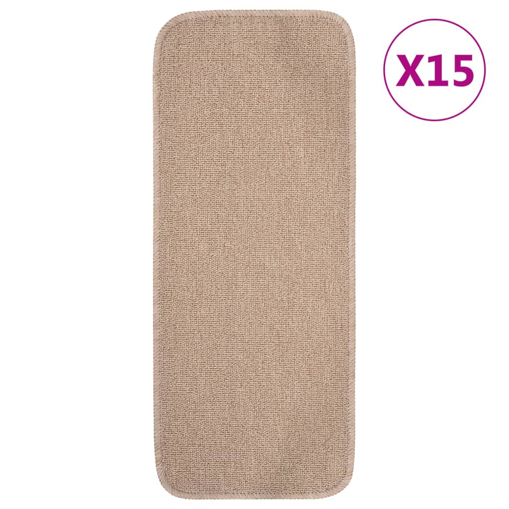Alfombra autoadhesiva escalera sisal 15 uds antracita 56x17x3cm