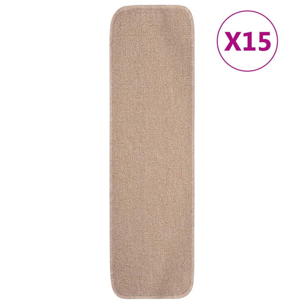 Alfombra autoadhesiva escalera sisal 15 uds antracita 56x17x3cm