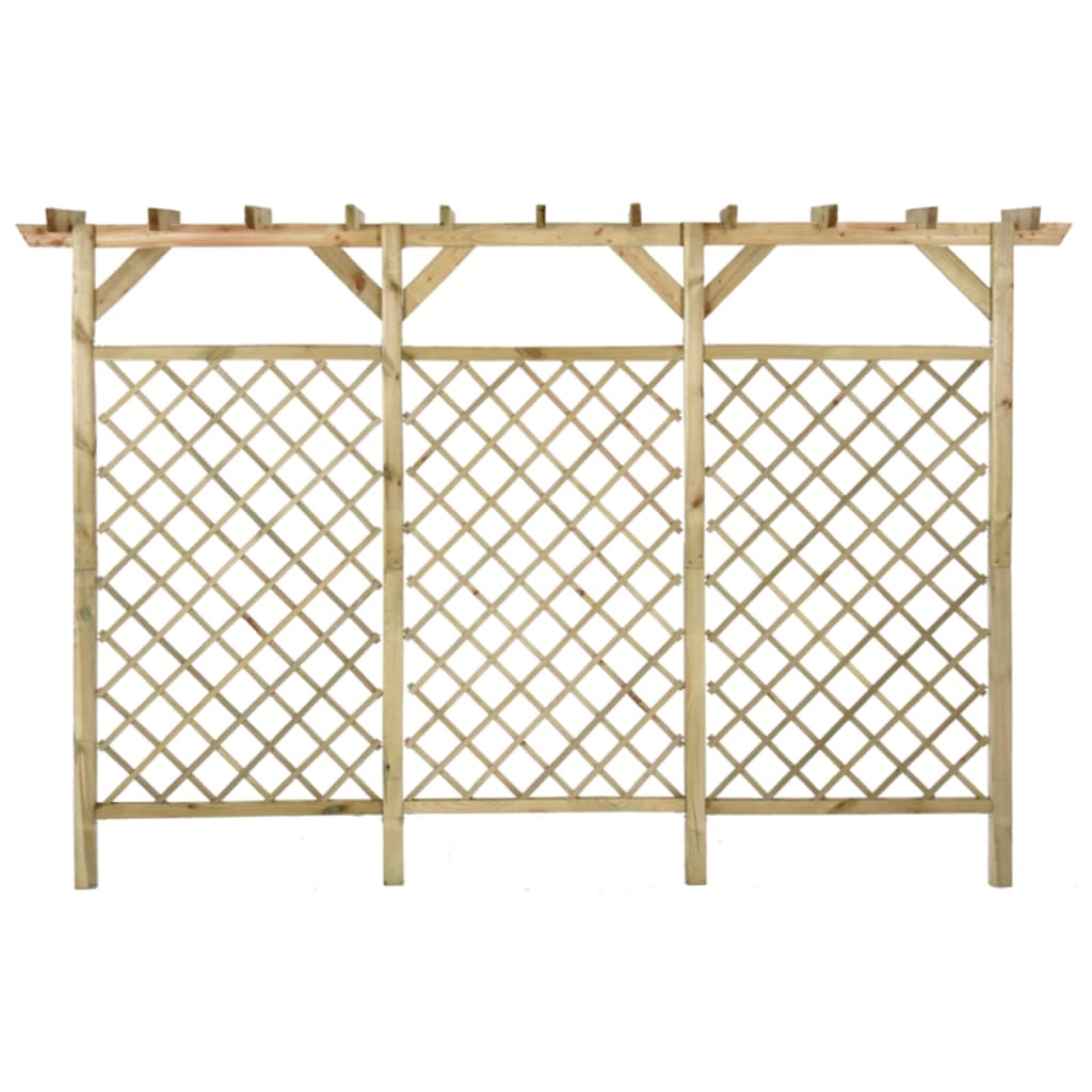 Valla de jardín con pérgola madera pino impregnada 300x50x200cm