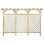 Valla de jardín con pérgola madera pino impregnada 300x50x200cm