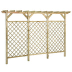 Valla de jardín con pérgola madera pino impregnada 300x50x200cm