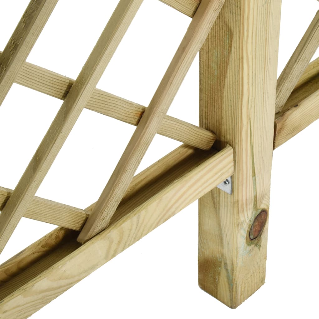 Valla de jardín con pérgola madera pino impregnada 300x50x200cm