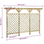 Valla de jardín con pérgola madera pino impregnada 300x50x200cm