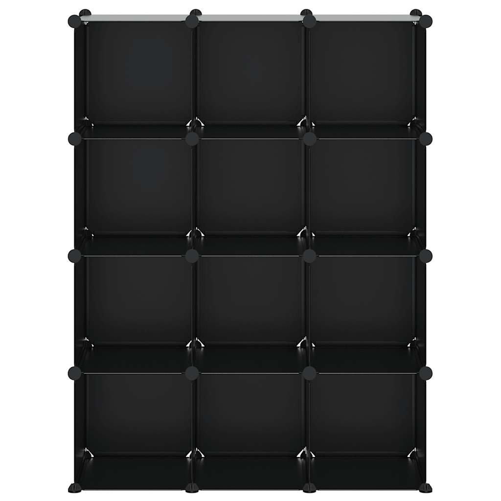 Estantería de cubos con 12 compartimentos negro PP