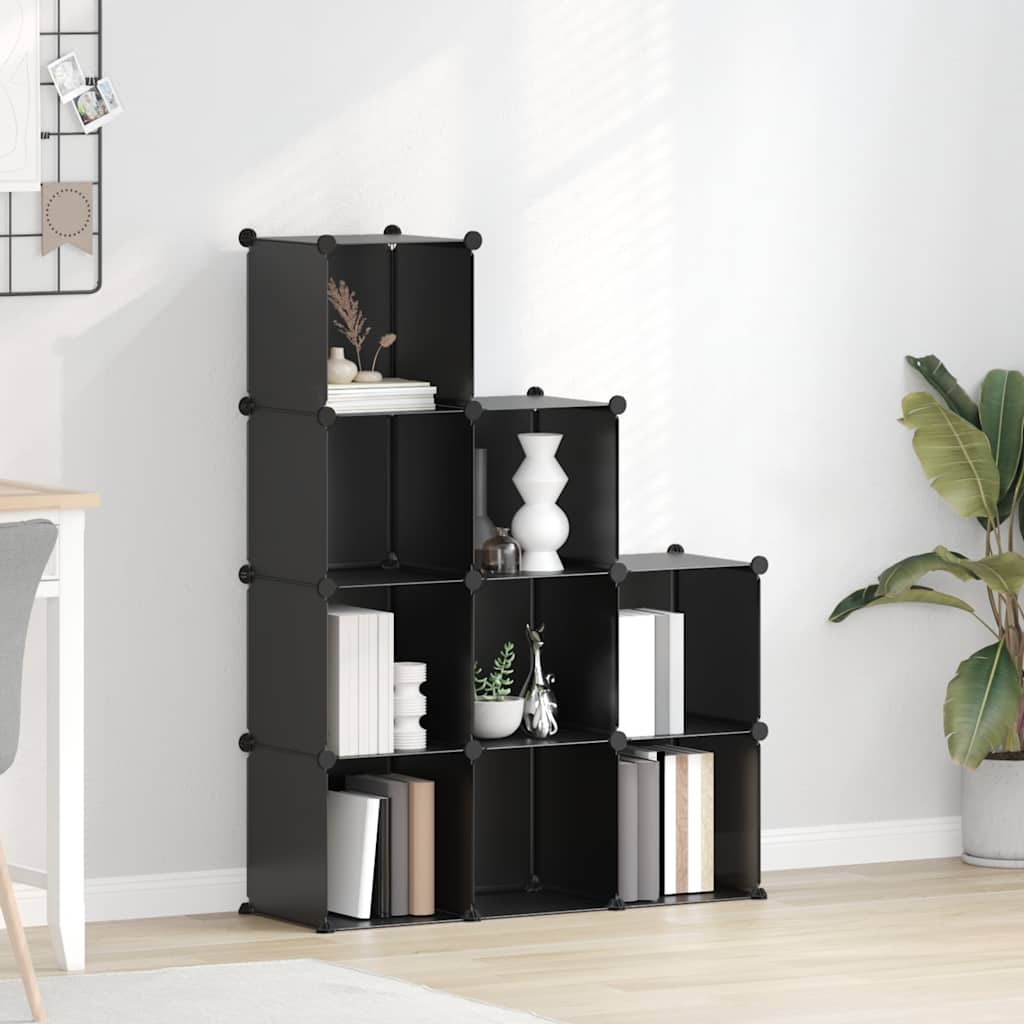 Estante de cubos com 12 compartimentos preto PP