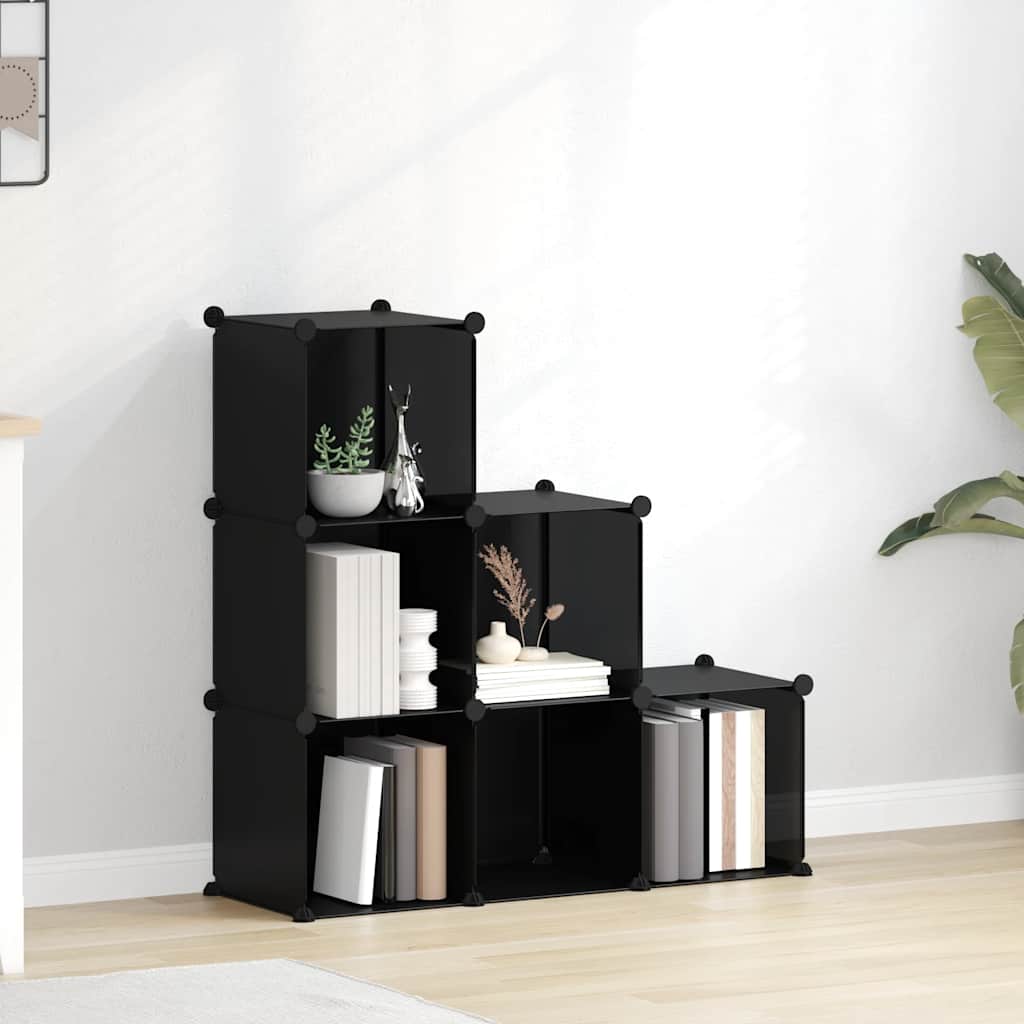 Estante de cubos com 12 compartimentos preto PP