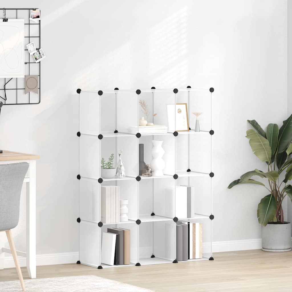 Estante de cubos com 12 compartimentos preto PP