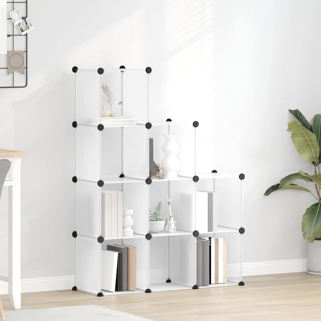 Estante de cubos com 12 compartimentos preto PP