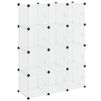 Organizador de cubos de almacenamiento con 12 cubos y puertas, PP transparente