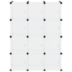 Organizador de cubos de almacenamiento con 12 cubos y puertas, PP transparente