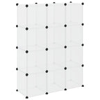 Organizador de cubos de almacenamiento con 12 cubos y puertas, PP transparente