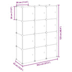 Organizador de cubos de almacenamiento con 12 cubos y puertas, PP transparente