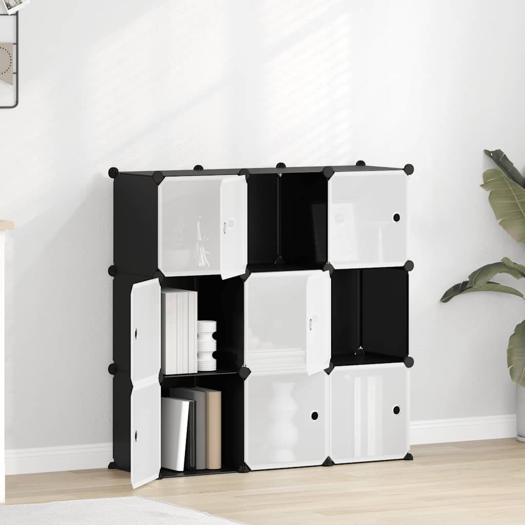Estante de cubos com 12 compartimentos preto PP
