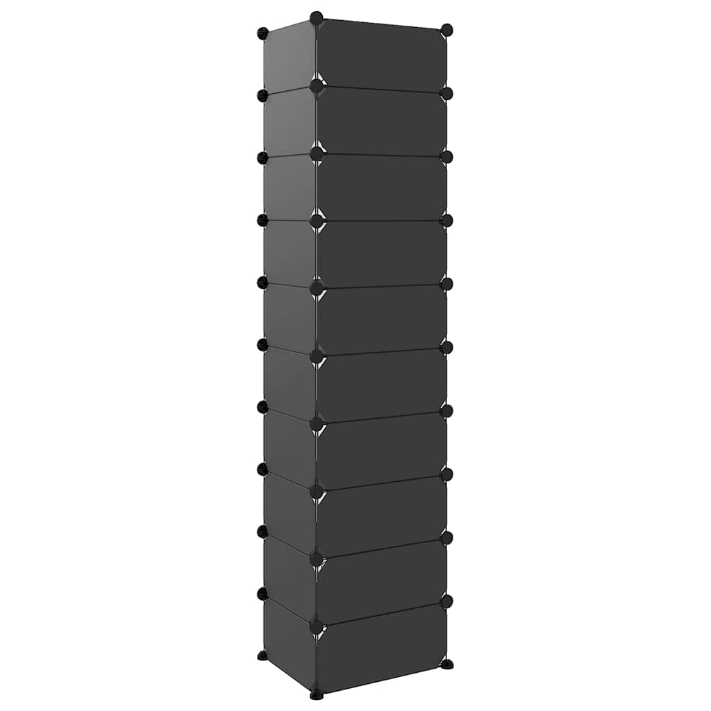 Zapatero PP negro 44x32x174 cm
