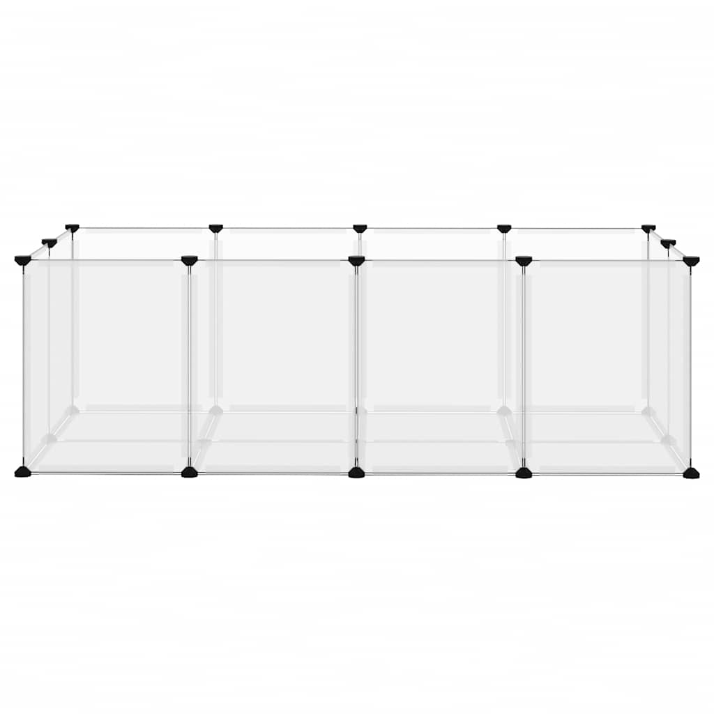 Jaula animales pequeños transparente PP y acero 144x74x46,5 cm