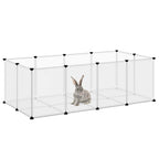 Jaula animales pequeños transparente PP y acero 144x74x46,5 cm