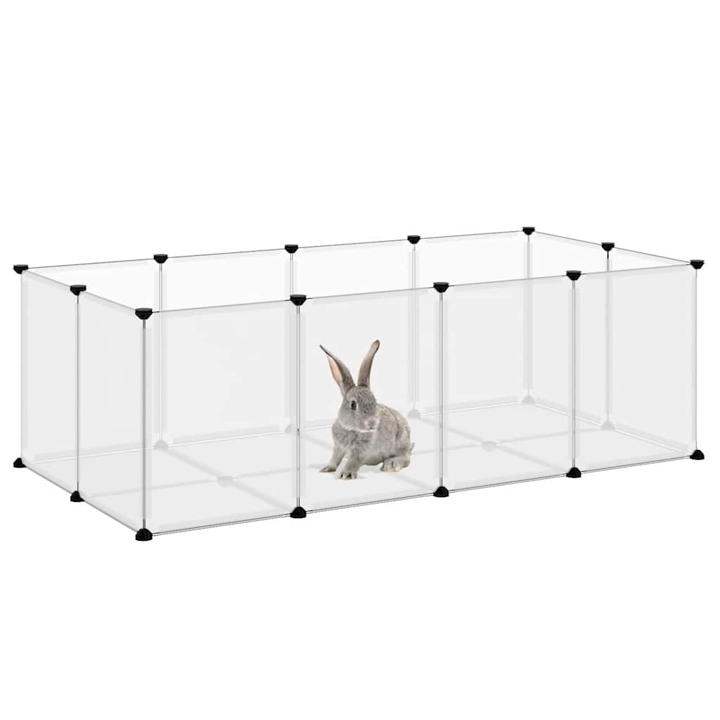 Jaula animales pequeños transparente PP y acero 144x74x46,5 cm