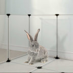 Jaula animales pequeños transparente PP y acero 144x74x46,5 cm