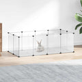 Jaula animales pequeños transparente PP y acero 144x74x46,5 cm