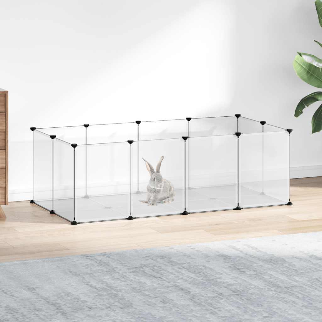 Jaula animales pequeños transparente PP y acero 144x74x46,5 cm