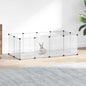 Jaula animales pequeños transparente PP y acero 144x74x46,5 cm