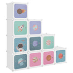 Armario de almacenamiento infantil Cube con 10 cubos, PP blanco