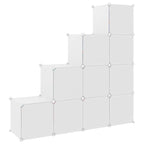 Armario de almacenamiento infantil Cube con 10 cubos, PP blanco