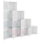 Armario de almacenamiento infantil Cube con 10 cubos, PP blanco