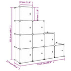 Armario de almacenamiento infantil Cube con 10 cubos, PP blanco