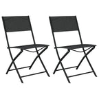 Mesa y sillas de bistró 3 piezas acero negro