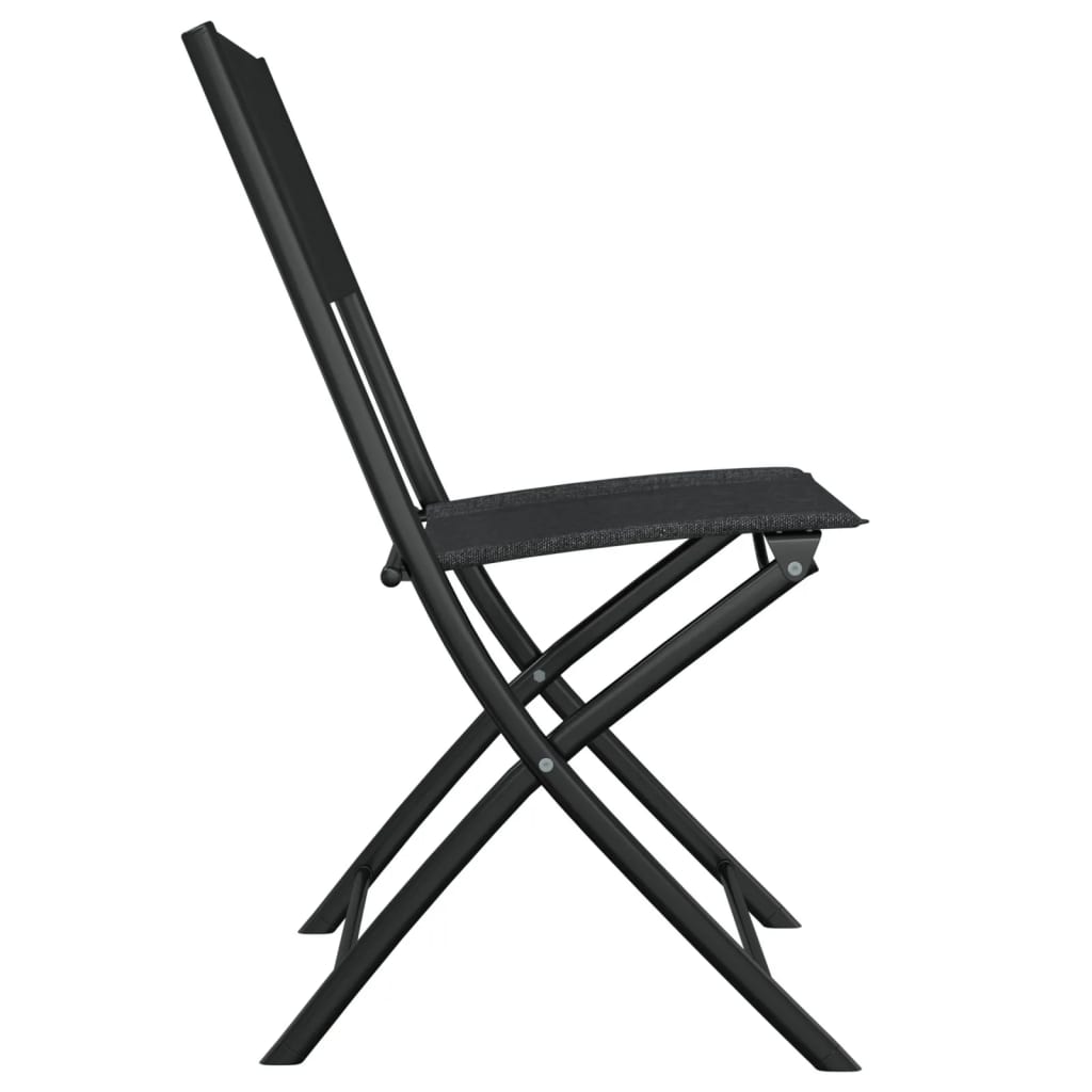Mesa y sillas de bistró 3 piezas acero negro