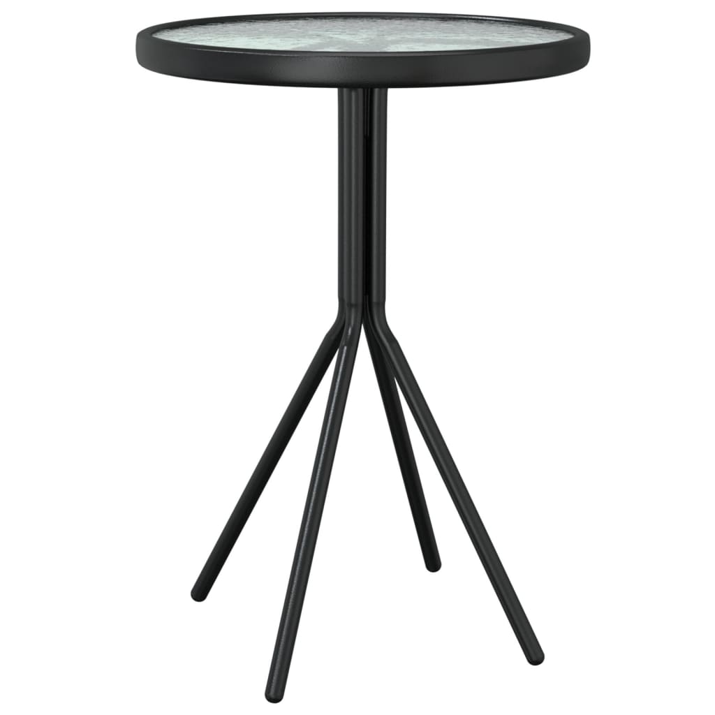 Mesa y sillas de bistró 3 piezas acero negro