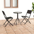 Mesa y sillas de bistró 3 piezas acero negro